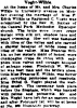 Wedding announcement of Raymond C. Voght and F. Edith Wilkie (Buffalo Morning Express, 30 Dec 1914)