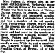 Obituary of Sarah Wright (Syracuse Daily Journal, 20 May 1897, page 6)