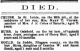 Death notice of Ruth Gould (Batavia Spirit of the Times, 7 Oct 1876, page 3)