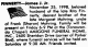 Death notice of James J. Finnerty, Jr. (Buffalo News, 26 Nov 1998, page D10)