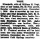 Death notice of Elizabeth (Dechend) Vogt (Lockport Union-Sun & Journal, 2 Dec 1929, page 4)