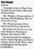 Obituary of Elsie Weigelt (Spokane Spokesman-Review, 9 Feb 1998, page B5)